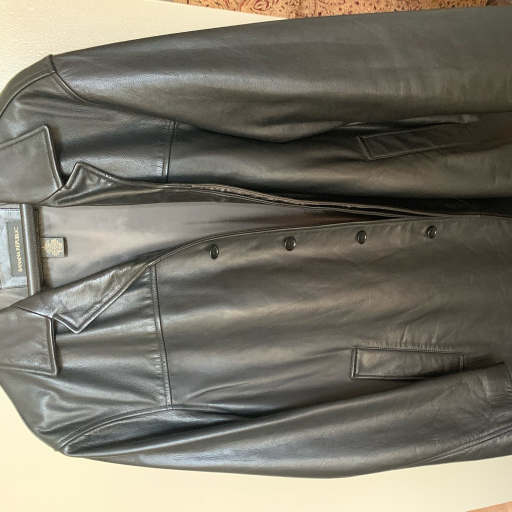 Men’s large Black leather Banana Republic